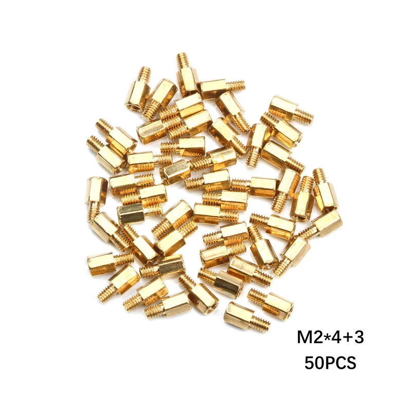 50 шт./компл. M2 * 4/6/8/10 мм + 3 болты с шестигранной головкой латунь расстояние винты