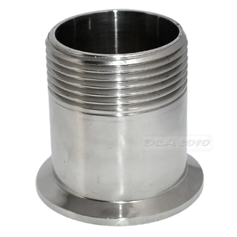 

MEGAIRON 1-1/4" DN32 Stainless Steel SS316 Sanitary Male Threaded Ferrule OD 50.5mm Pipe Fitting Connector Fit 1.5" Tri Clamp