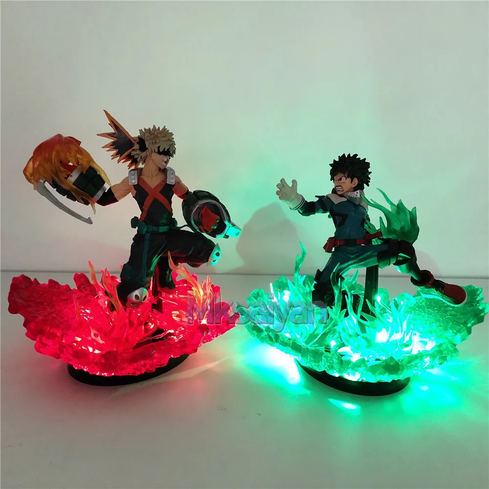 My Hero Academy Фигурка DIY светодиодный светильник Bakugou кацуки против Midoriya Izuku ПВХ Модель Boku no Hero Academy фигурки