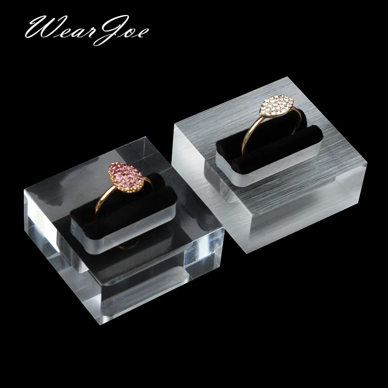 

Quality Ring Stand Display Holder Tray Case Solid Acrylic Perspex Bague Jewellery Showcase Countertop Window Organizer Racks