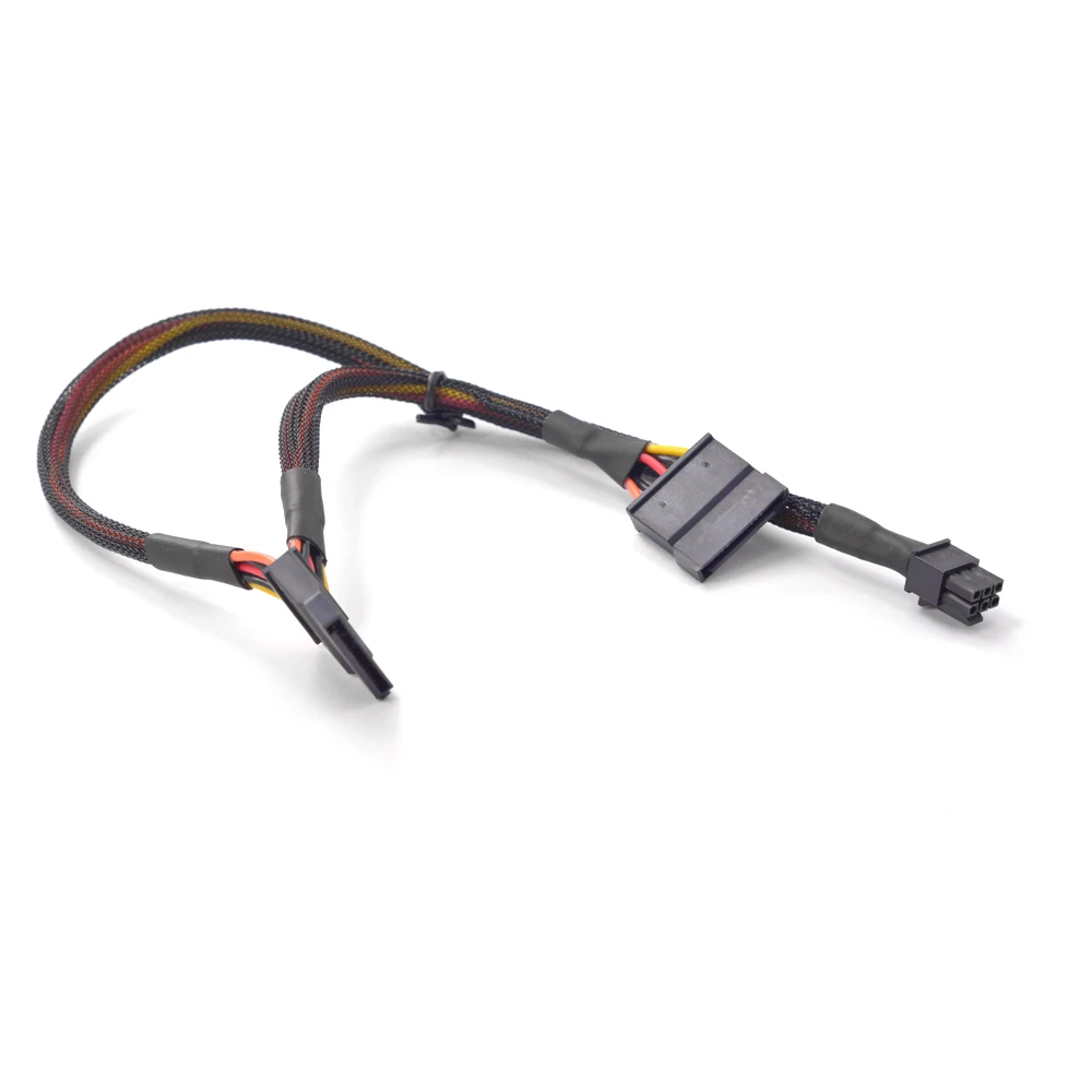 PCI-e 6Pin папа 1 к 2 SATA 15Pin распределитель питания Удлинительный кабель усилитель