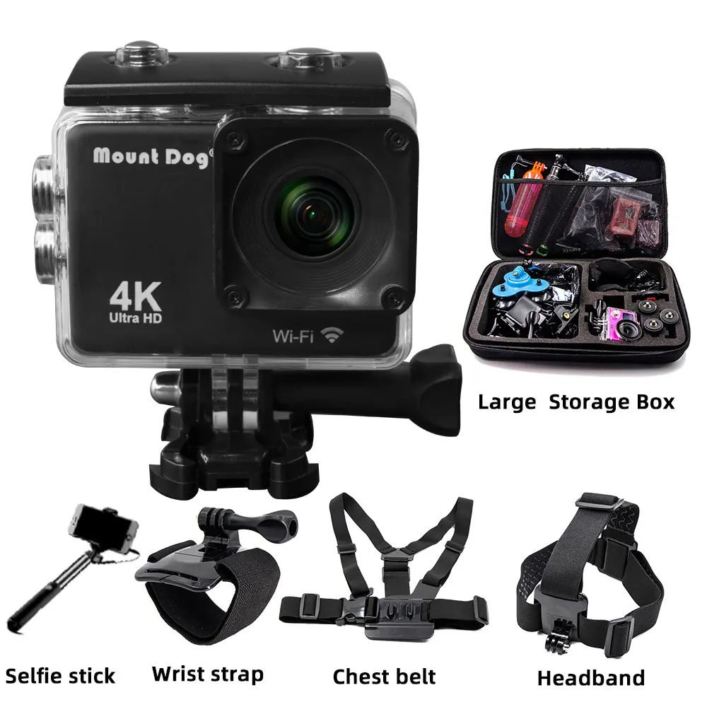 Motion1.4 Аксессуары для Go Pro Ultra HD 4K Спортивная экшн-видеокамера WiFi 30fps 170D Водонепроницаемая камера с ремнем на грудь - Цвет: Motion1.4