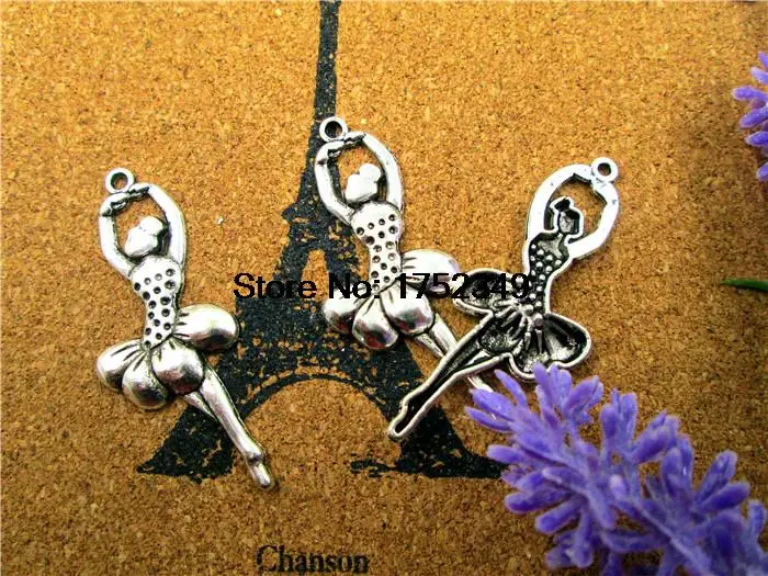 30 шт. Подвески балерины Античные тибетские серебряные подвески для балета