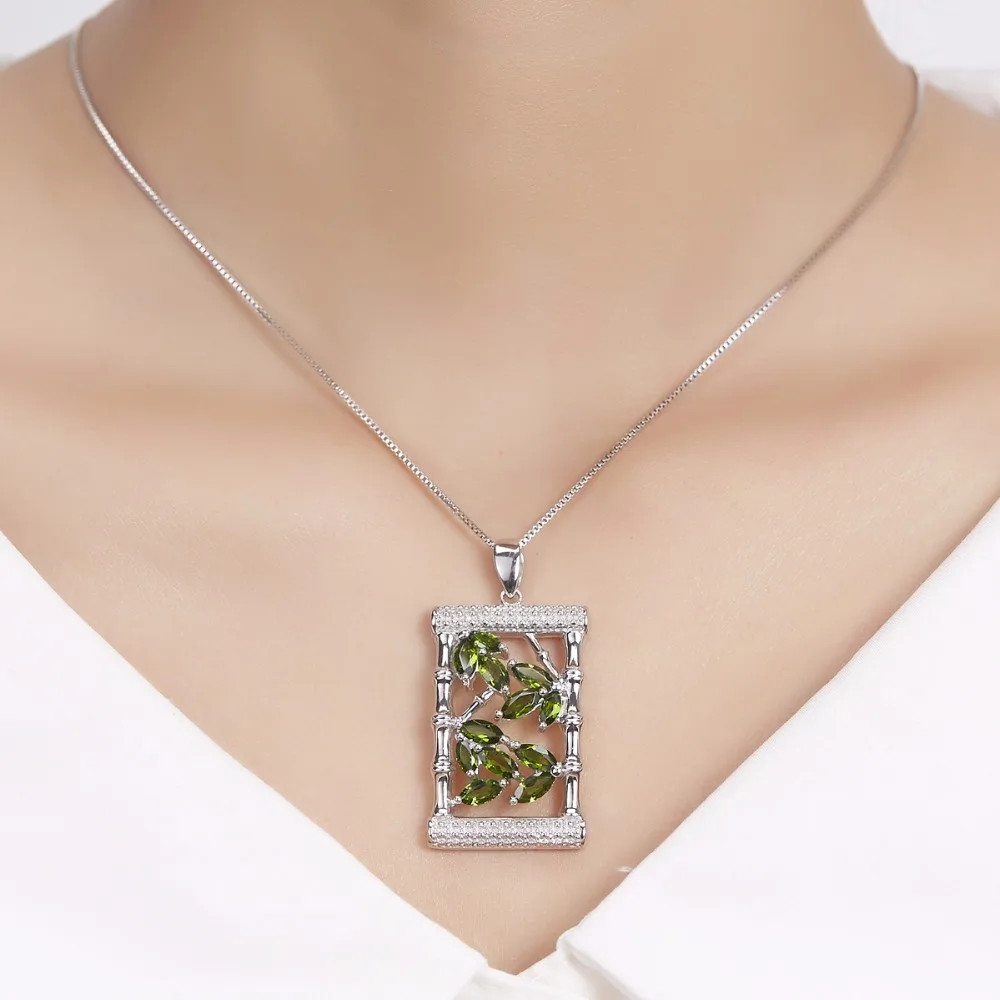 Hutang Твердые стерлингового серебра 925 2.93ct природных драгоценных камней хром