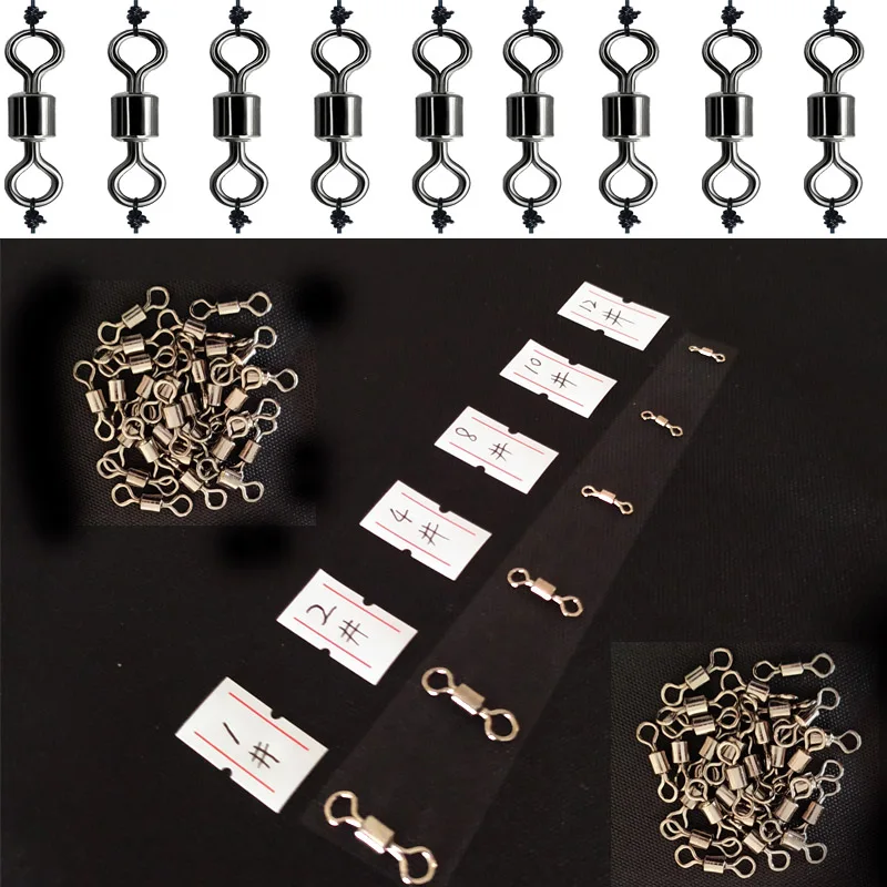 100 шт./лот рыболовные Вертлюги из нержавеющей стали шариковый подшипник оснастка