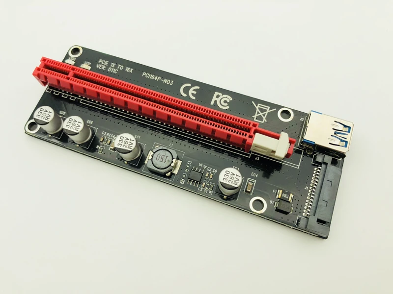 Новинка VER 011C Riser PCI E PCIe расширитель Express Card 1x до 16x SATA 15pin Разъем питания 3