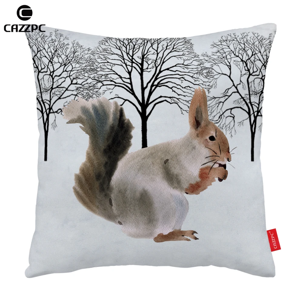 Зимний лес кролик Лось лиса волк печати чехол для декоративной подушки Чехлы