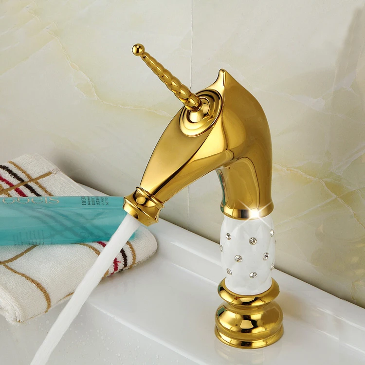 Free Shipping New Horse Head Style Bathroom Basin Faucet Kitchen Ceramic Diamond Sink Tap Single Handle Mixer M-93 | Обустройство