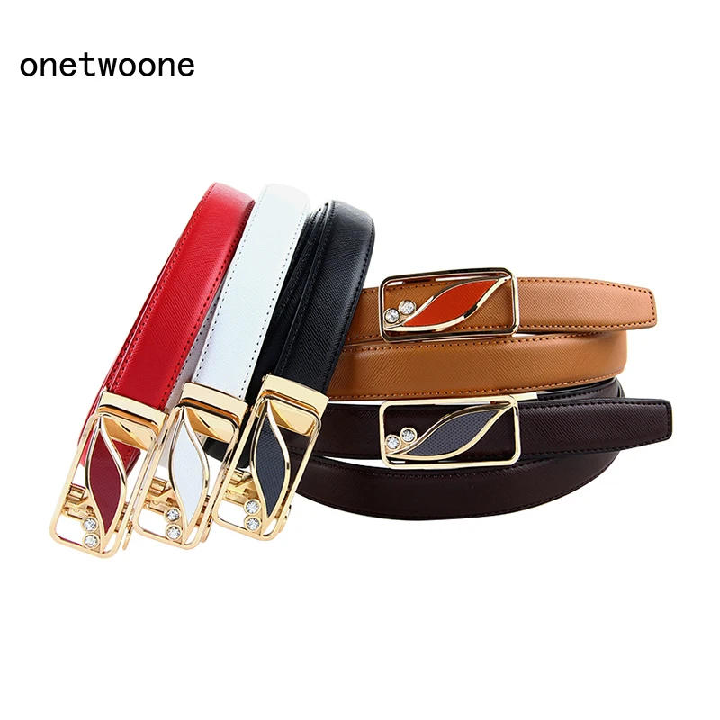 Women Belt Luxury Famous Designer Brand High Quality Genuine Leather Strap Automatic Buckle Belts for Dress Free Shipping