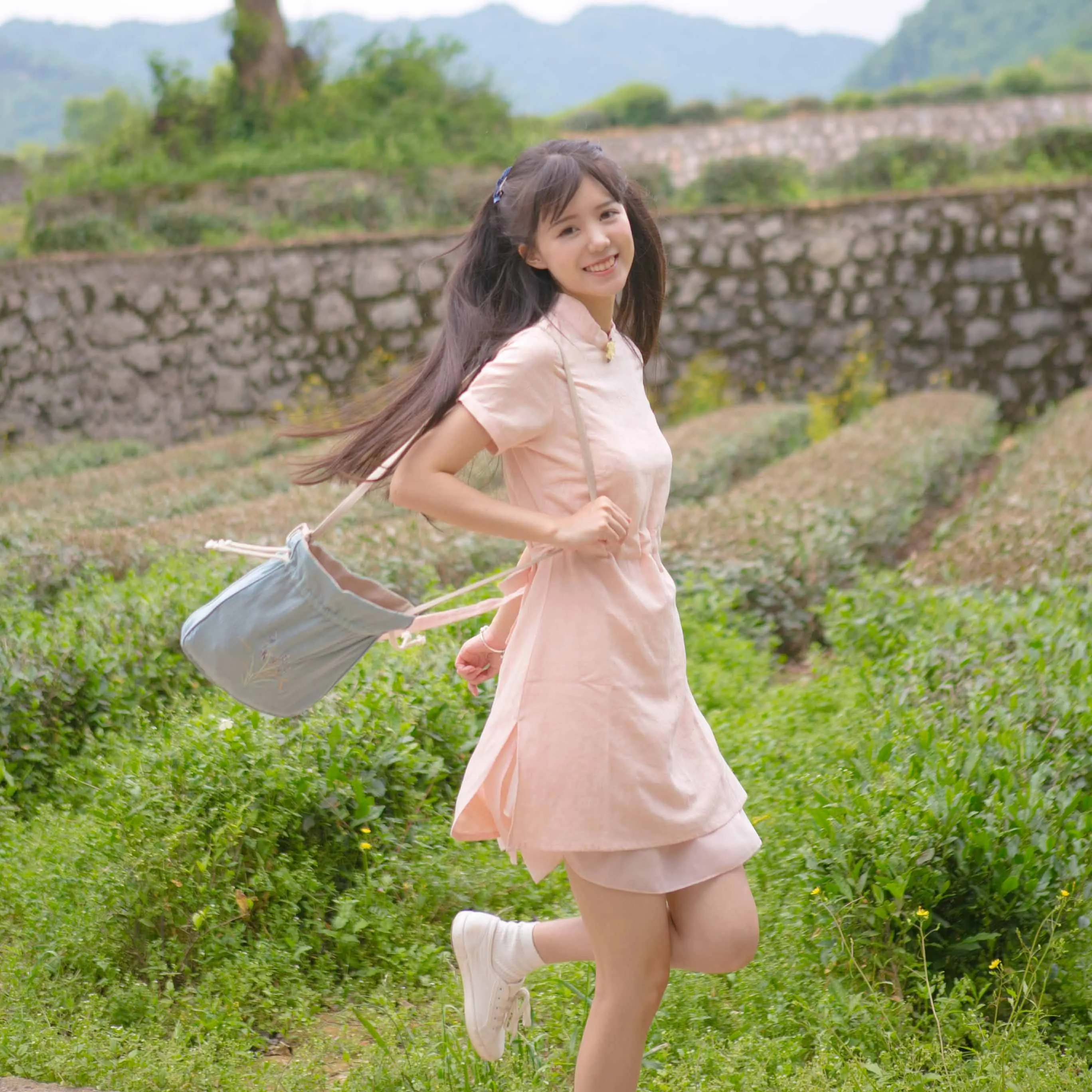 Женское винтажное платье Ципао Ласточка в зеленом повседневное облегающее мини