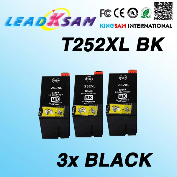 Чернильный картридж T252 252XL T2521 3 шт. совместим с внешней фотографией Φ 7110 3620 3640 7610
