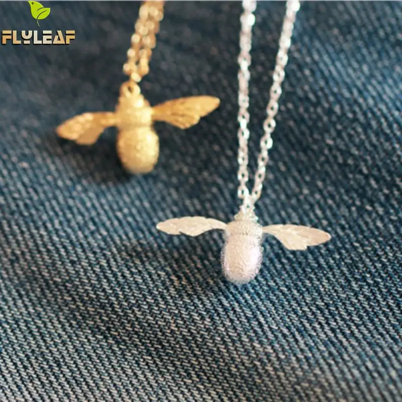 Flyleaf серебро 925 пробы милое маленькое ожерелье пчелки и кулоны для женщин модное