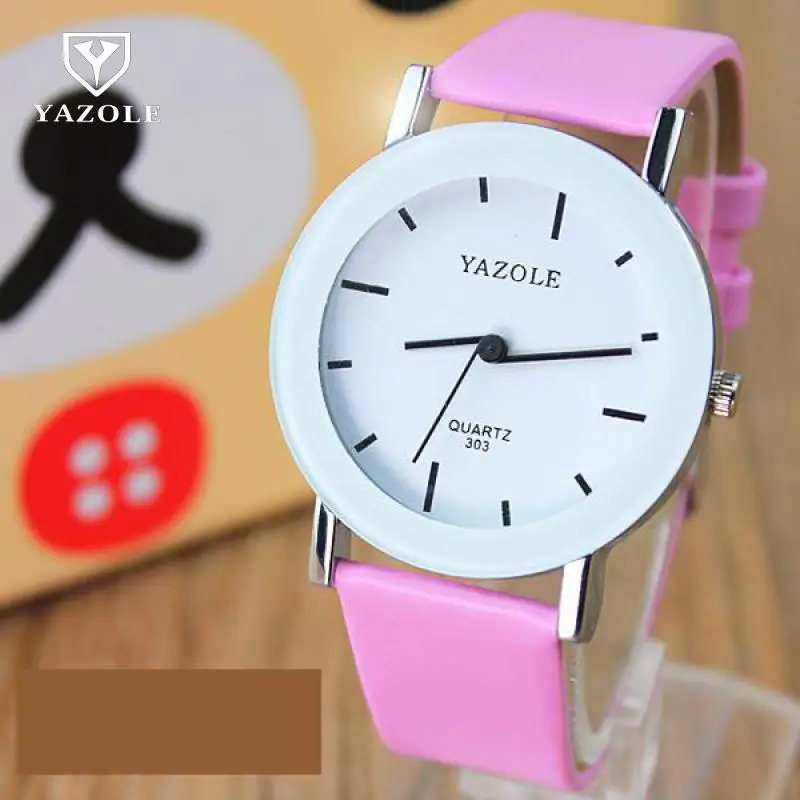 Модные часы для отдыха с имитацией керамики Циферблатом из искусственной кожи