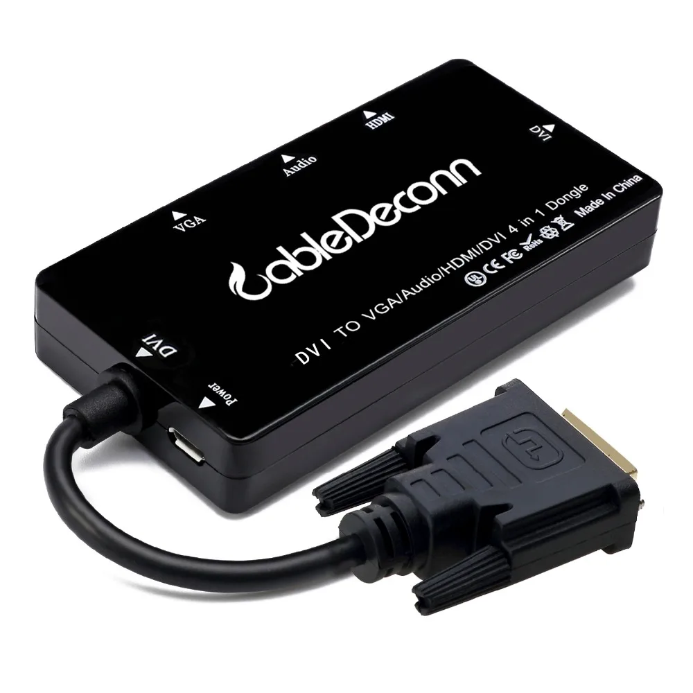 DVI 24 + 1 к HDMI VGA 1080P 3 5 мм разъем аудио с микро USB питания 5в1 Кабель адаптер для