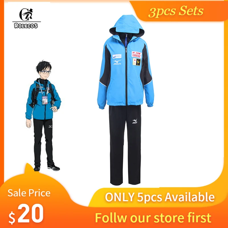 ROLECOS Yuri on Ice Аниме Косплей Костюм косплей мужской спортивный костюм 3 шт. Наборы