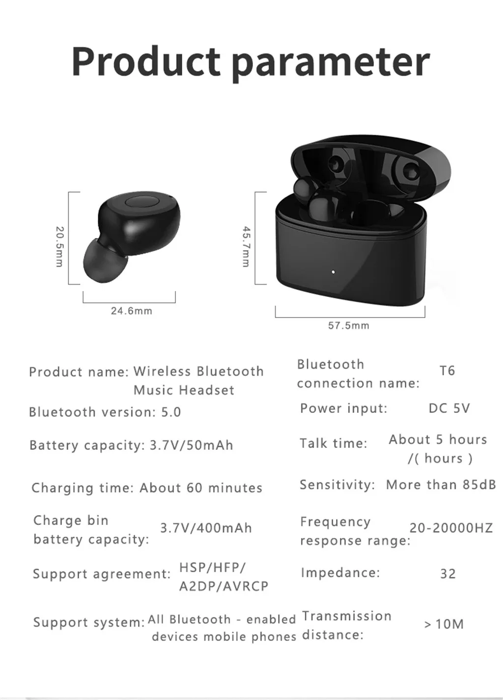 Мини бинауральные Беспроводные спортивные Bluetooth наушники вкладыши стерео