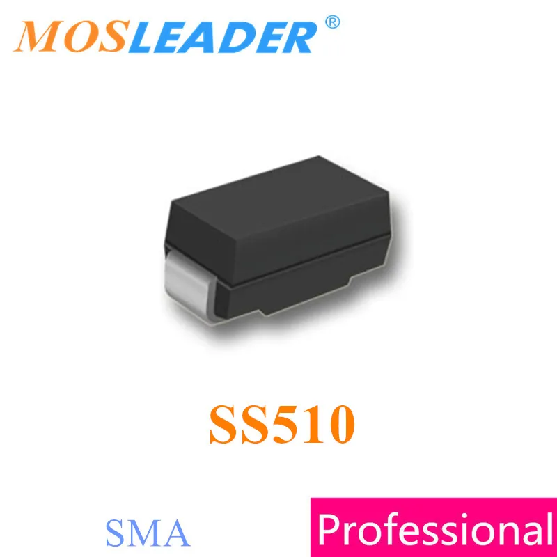 Mosleader SS510 SMA 2000 шт SR510 DO214AC 5A 100V сделано в Китае высокое качество|Запасные части| |