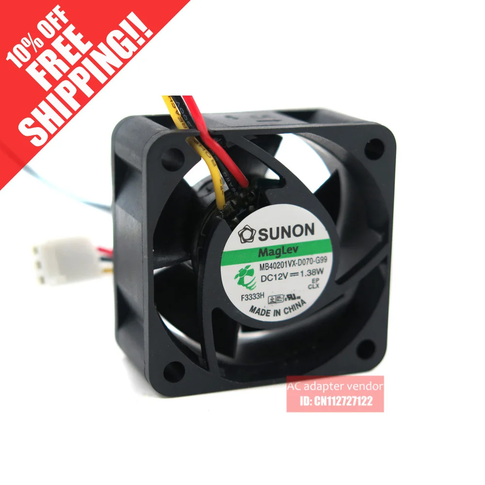 SUNON, 4 см, 4020, Новый магнитный вентилятор, 12 В, 1,38 Вт, фотоэлемент
