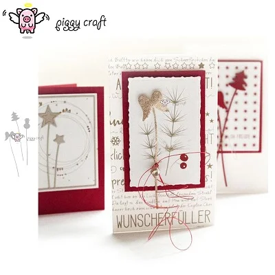 Wing snowman tree Свинья, для рукоделия, металлические режущие штампы, форма для высечки, луна, звезда, сердце, Полоска, бумага для скрапбукинга, нож, форма, лезвие, трафареты, штампы - Цвет: Wing snowman tree