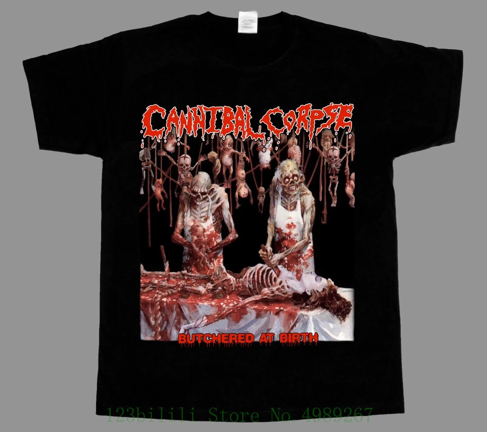 Cannibal Corpse Butchered At Birth Новинка черная короткая/футболка с длинным рукавом