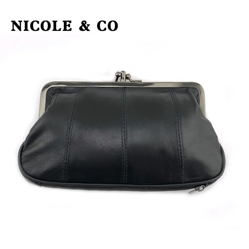 Женский кошелек из натуральной кожи NICOLE & CO овечьей с металлической застежкой
