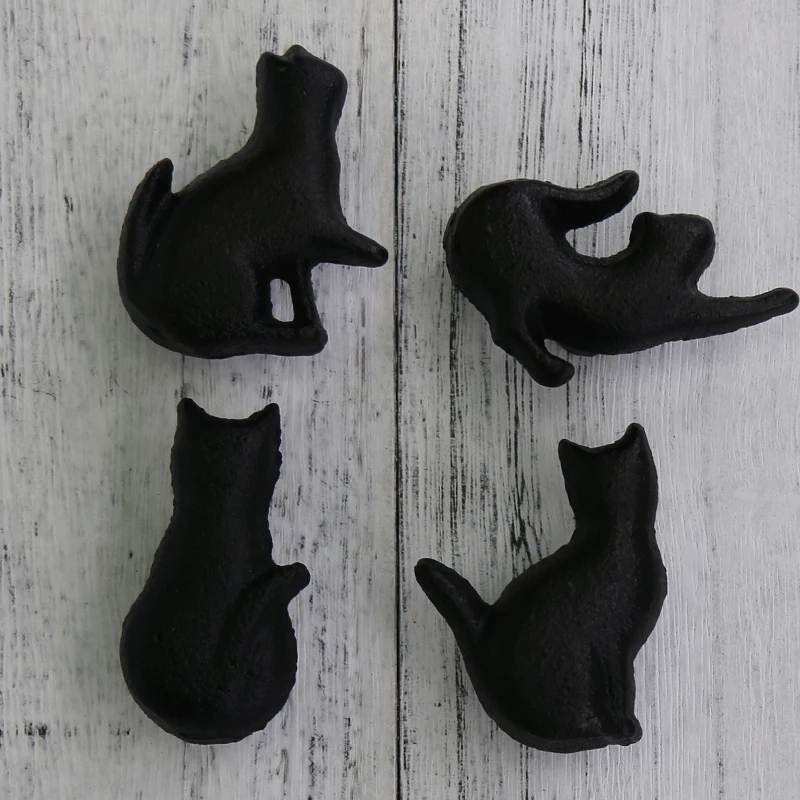 

4PCS Black Cart Iron Cat Drawer Pull Knob Unique Cabinet Handles Pulls Dresser Knobs Cupboard Door Pull Hardware