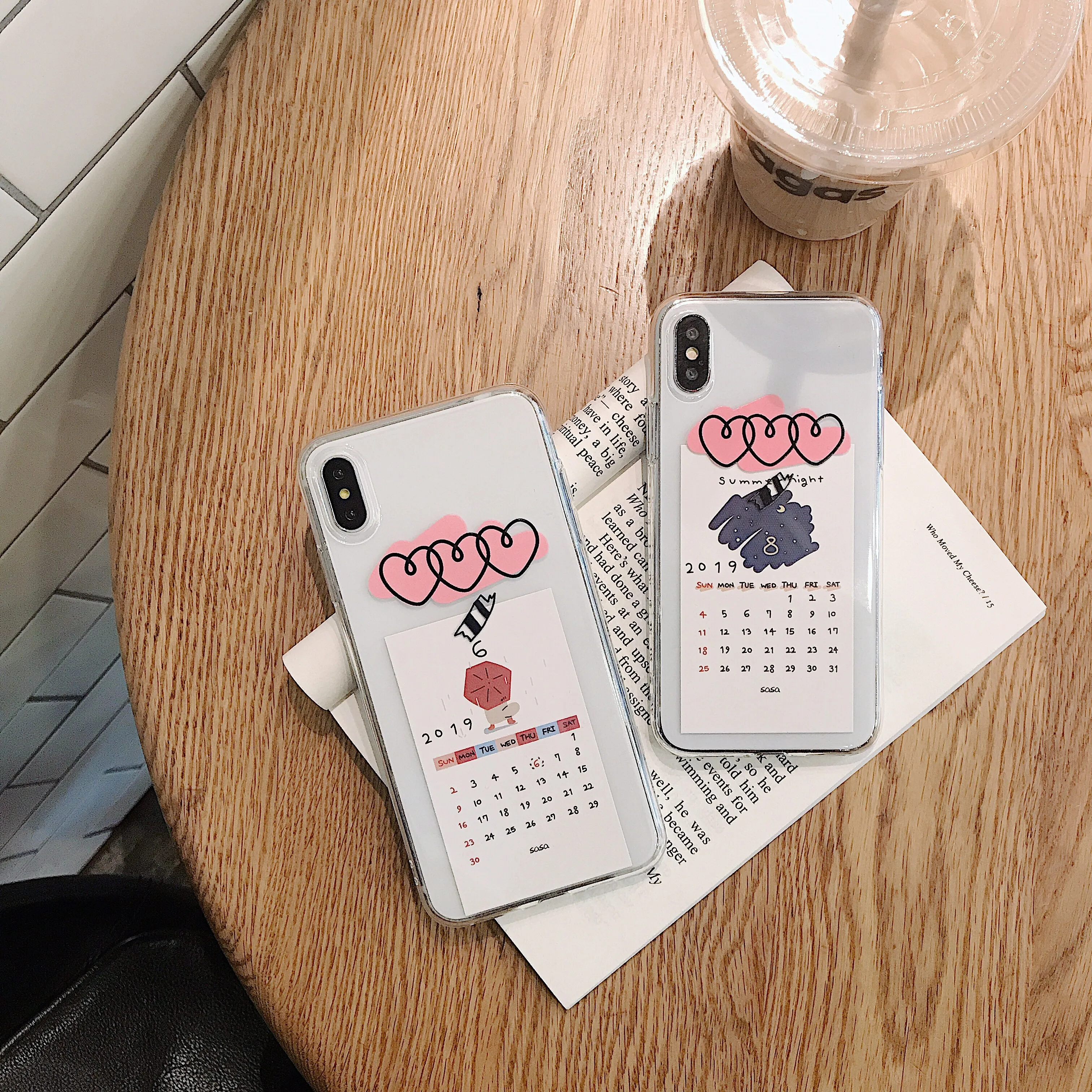 Silicone Phone Case For iphone 6 6S Plus X XS MAX cute small calendar cards cover for iPhone XR 7 8Plus transparent soft case | Мобильные