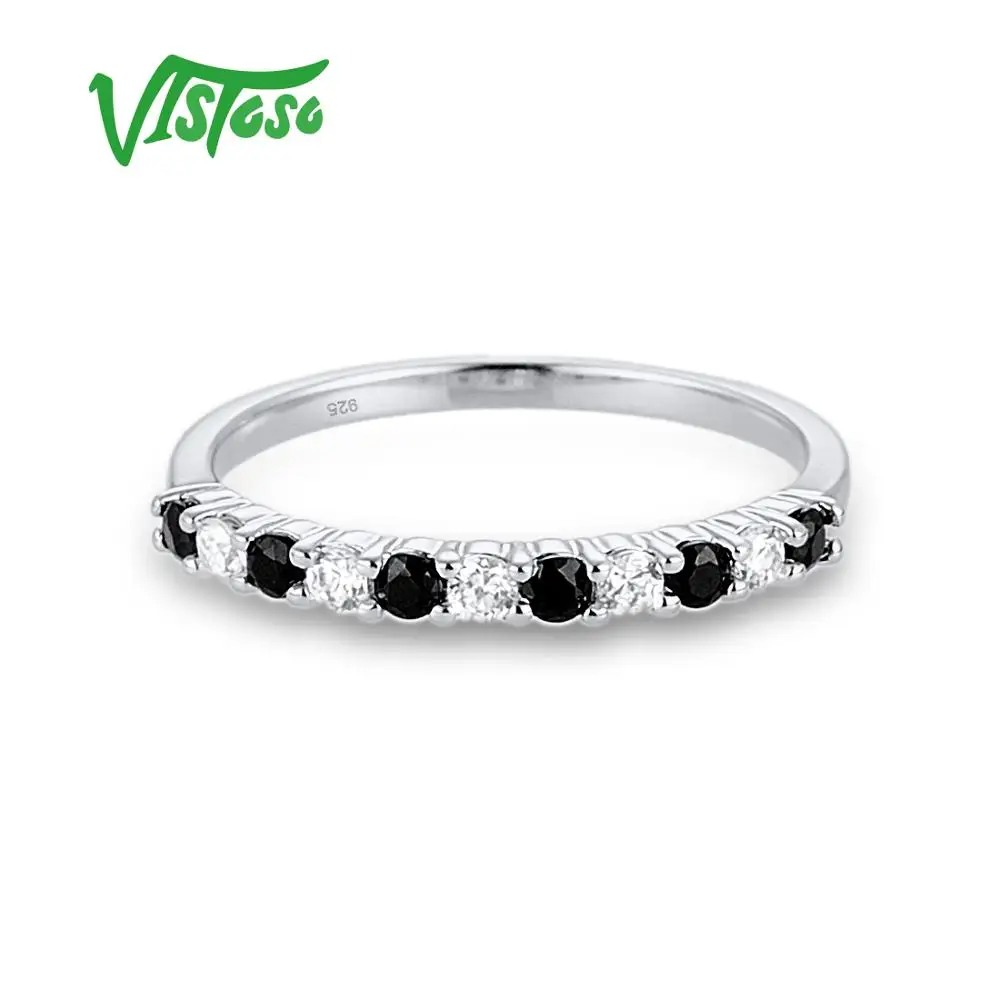 VISTOSO Серебряное кольцо для Для женщин помолвки свадьбы годовщины ослепительно