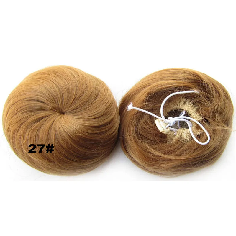 #27 Jeedou синтетические волосы шиньон круглые сферические Updos прямые волосы клип на пучок волос валик-бублик светло-коричневые цветные шиньоны - Цвет: #27