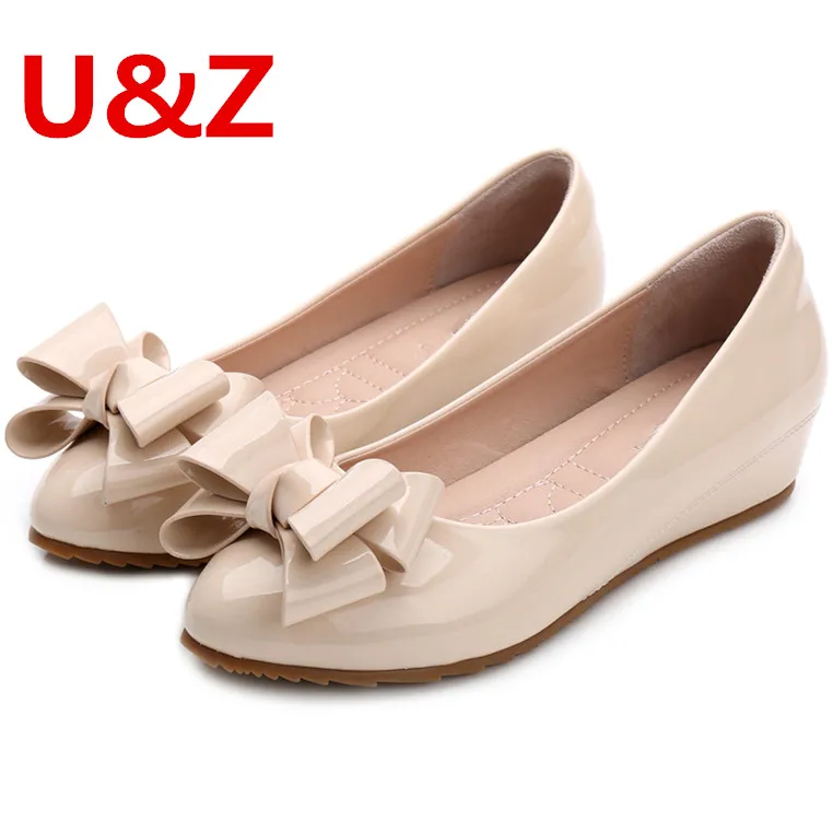 

Fashion Candy colors 4cm kitten heels,Small size 31-40 women height-increased wedges elegant bow patent Leather pumps Spring