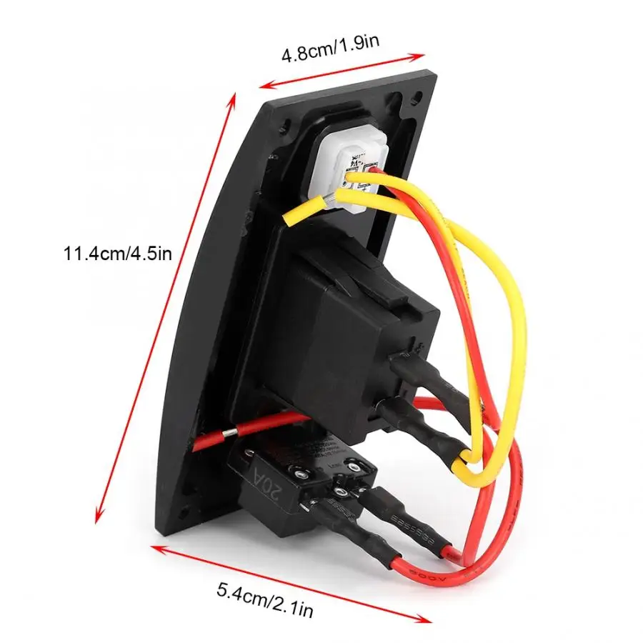 5V3.4A Waterproof Boat Marine RV Dual Port USB Charger Meter Panel Switch With Circuit Breaker | Автомобили и мотоциклы
