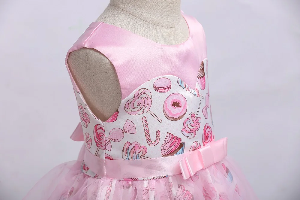 New Year Day Baby Girls dress ice cream print of Children's Dress Kids Party Wear Girl Ceremony Vestido Christmas Clothes | Детская