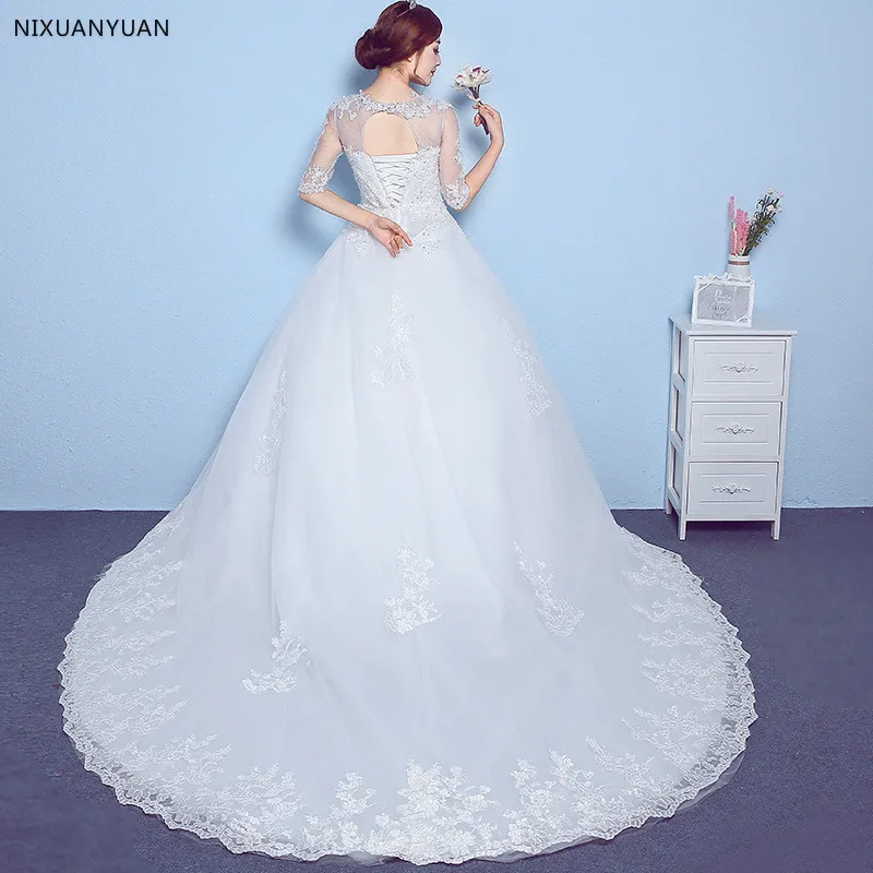 NIXUANYUAN 2021 с длинными рукавами Vestido De Noiva кружевные свадебные платья на заказ