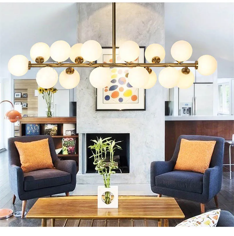 

SGROW Ball Chandelier LED Lamps 16 Heads Bubble Glass Ball Lights for Living Room Bedroom Glass Hanging Lamp Lighting Fixtures