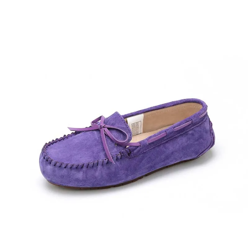 DARK PURPLE Г. Модные женские туфли на плоской подошве из натуральной кожи повседневные Лоферы Мягкие Мокасины без застежки женская обувь для вождения - Цвет: DARK PURPLE