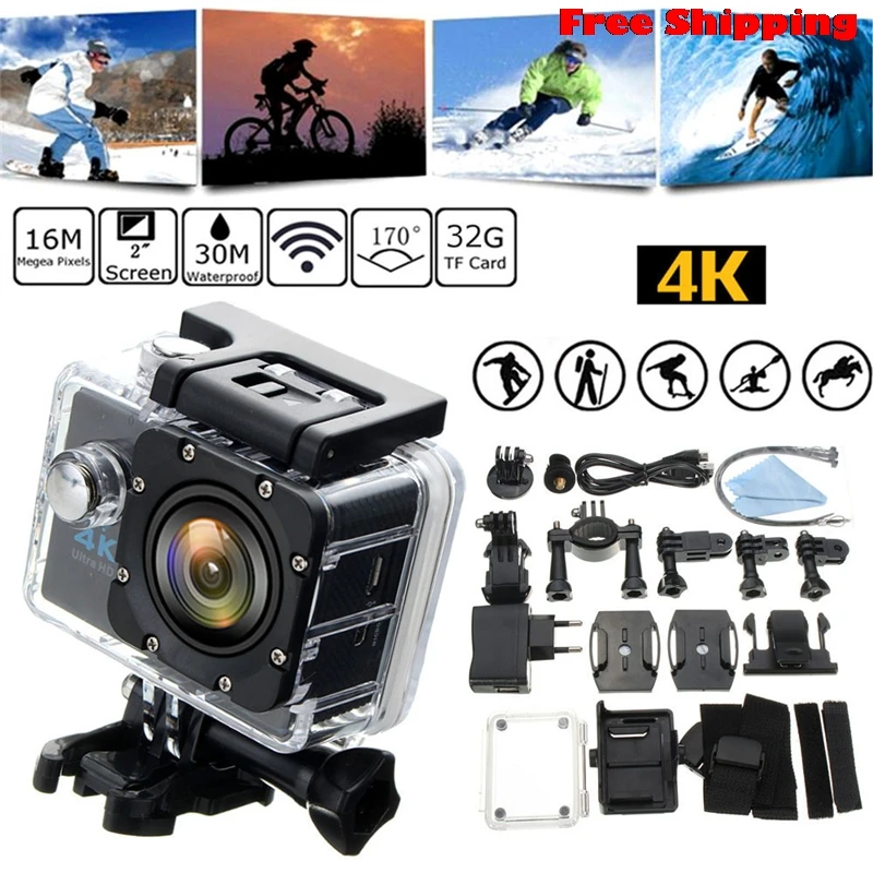 Водонепроницаемая 4K SJ9000 Wifi HD 1080P Ультра Спортивная Экшн-камера DVR Cam видеокамера поддерживает несколько видеозаписей Прямая поставка