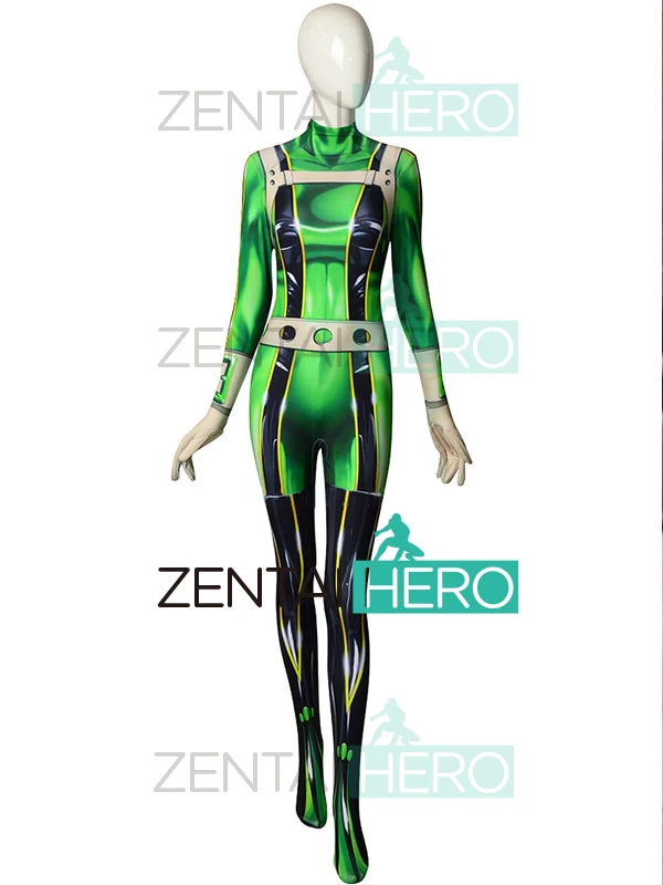 3D напечатаны Pro Hero Tsuyu Asui My Academy женские боди Zentai Boku no Froppy косплей костюм на