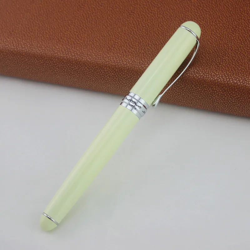 Элитный бренд Jinhao X750 серебро Нержавеющая сталь перьевая ручка средней 18KGP перо офиса школы название ручек молочного цвета подарочные канцелярские товары - Цвет: O