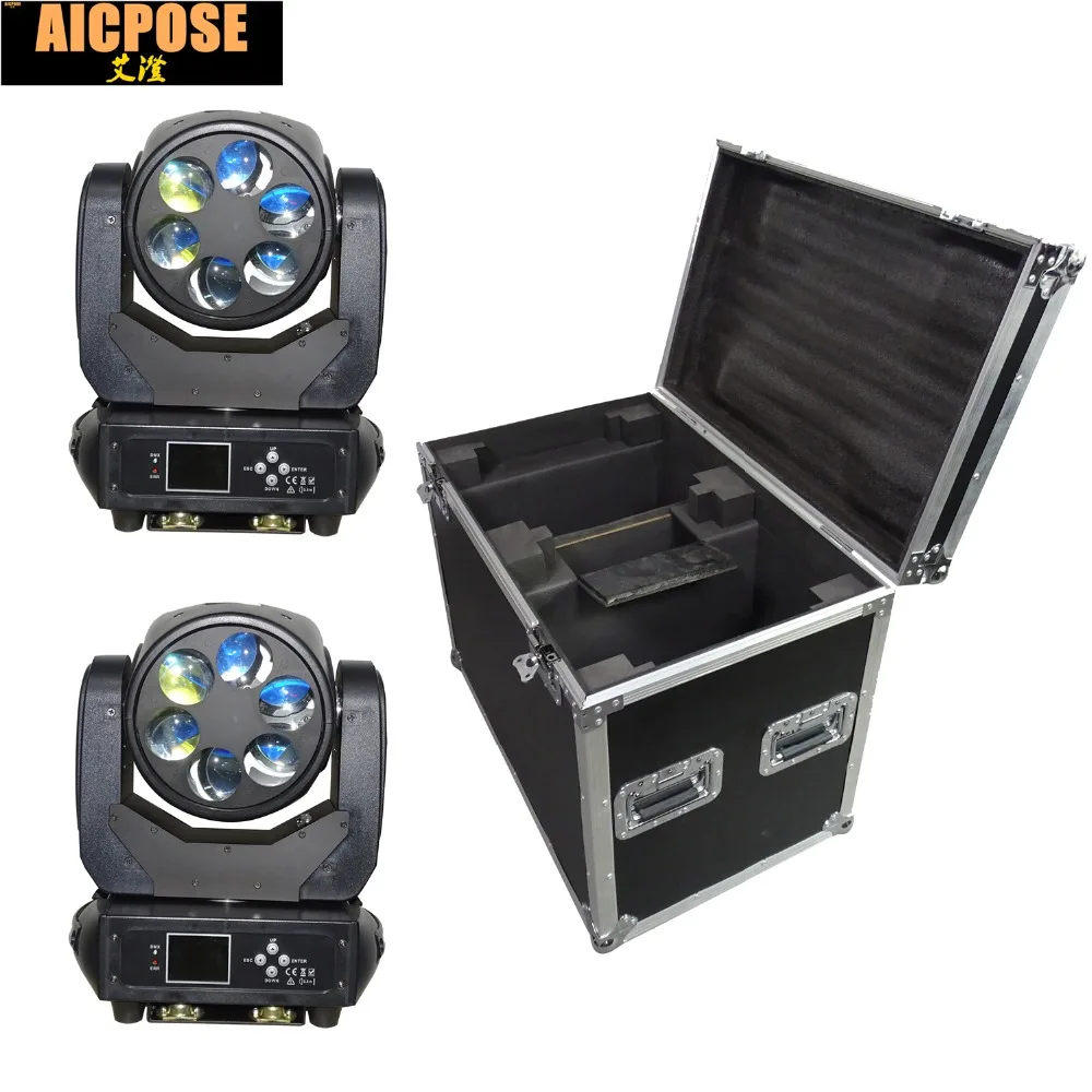 2 шт./лот 6x25 Вт супер луч света DMX512 зум/поворот движущийся головной