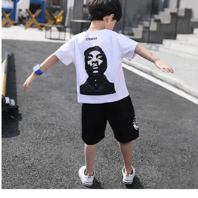Kids Sets Boys Summer New Children Short Sleeved T Shirt +pant Two of Children's Sport Suit 5-14 Ages Clothing 10 12 Year |
