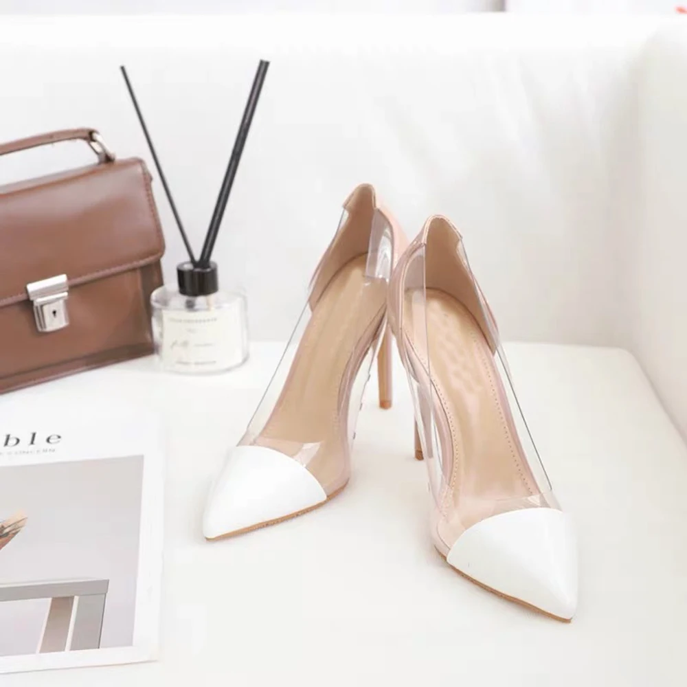 2019 Новый Для женщин обувь мода кожа ПВХ Обувь на высоких каблуках тонкий каблук