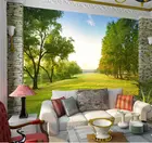 Большие Настенные обои с изображением сельского леса, пастбища, дивана, спальни, телевизора, фона 3 d