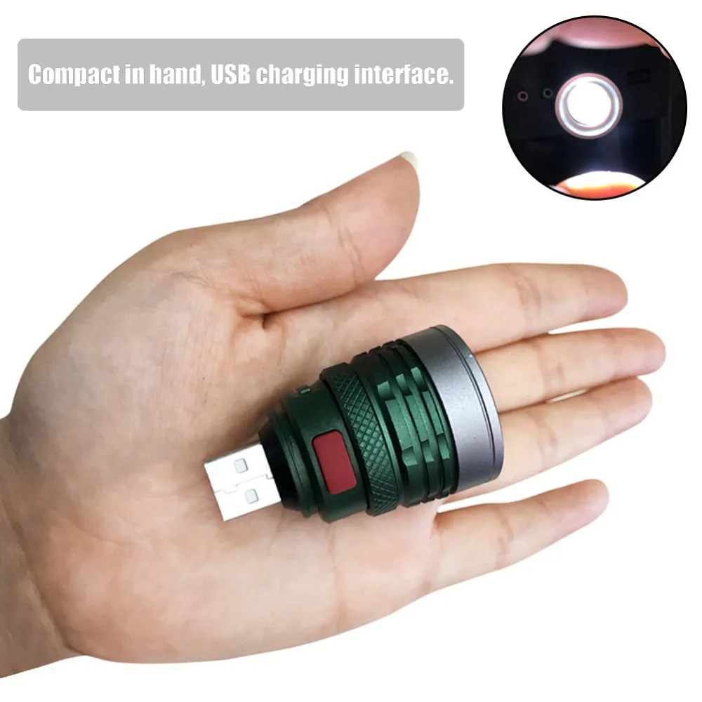 Ультраяркий портативный USB фонарик мини с зумом 3 режима светильник онарик