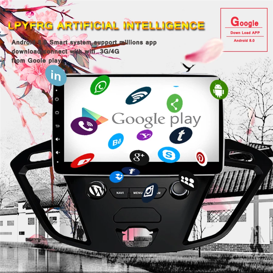 Восьмиядерный android 10 0 подходит для Ford Tourneo/Transit 150/250/350/350HD 2013-автомобильный