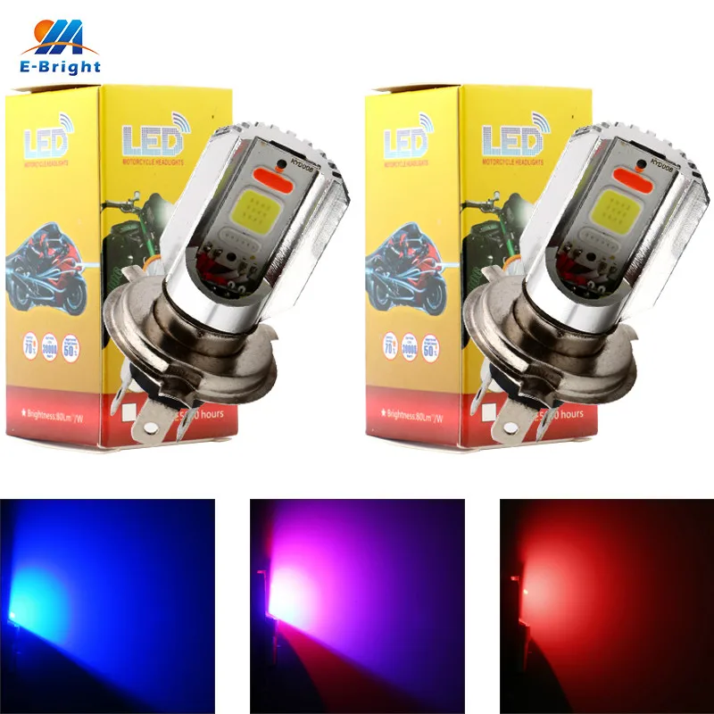 YM E Bright 2 шт. 9 80 в H4 фары для мотоцикла 12 Вт COB Светодиодный прожектор скутера 900LM
