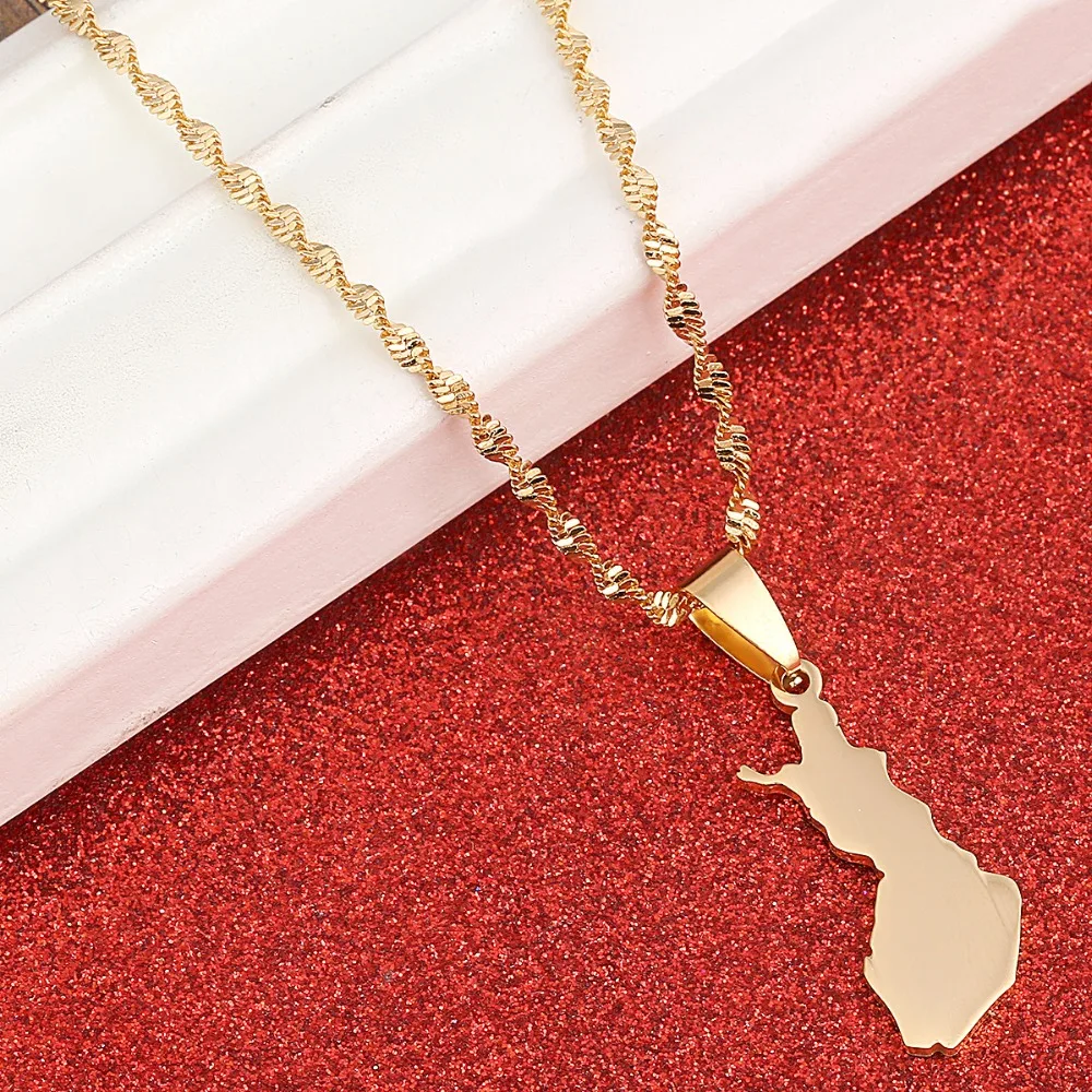 Ожерелье с подвеской из нержавеющей стали картой савалты для женщин ювелирные