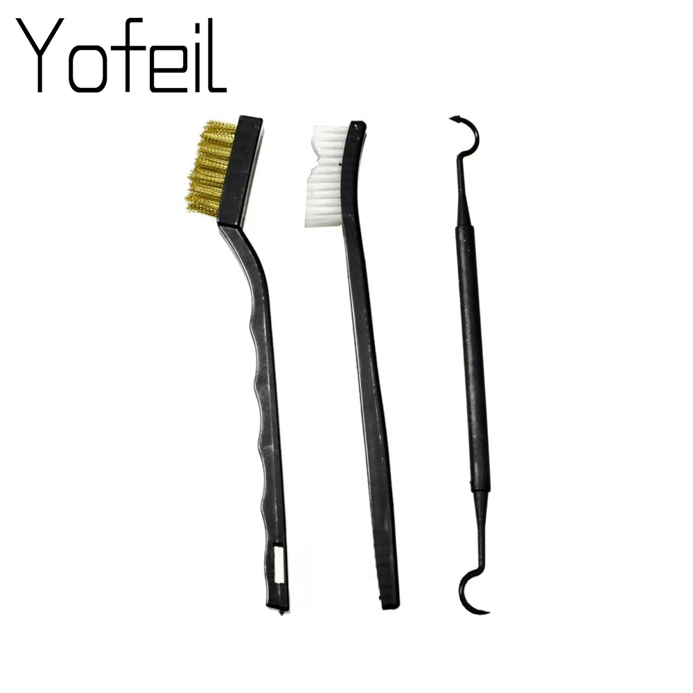 3Pcs Airsoft Rifle Gun Brush Tool Cleaning Set Kit Pick Double-end Brushes Brass Pistol Shotgun | Спорт и развлечения