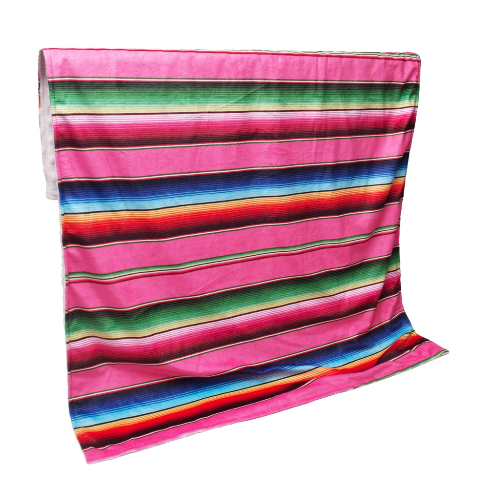 70 см * 90 Радуга Serape Minky одеяло оптом заготовки в полоску детское мягкое для малышей