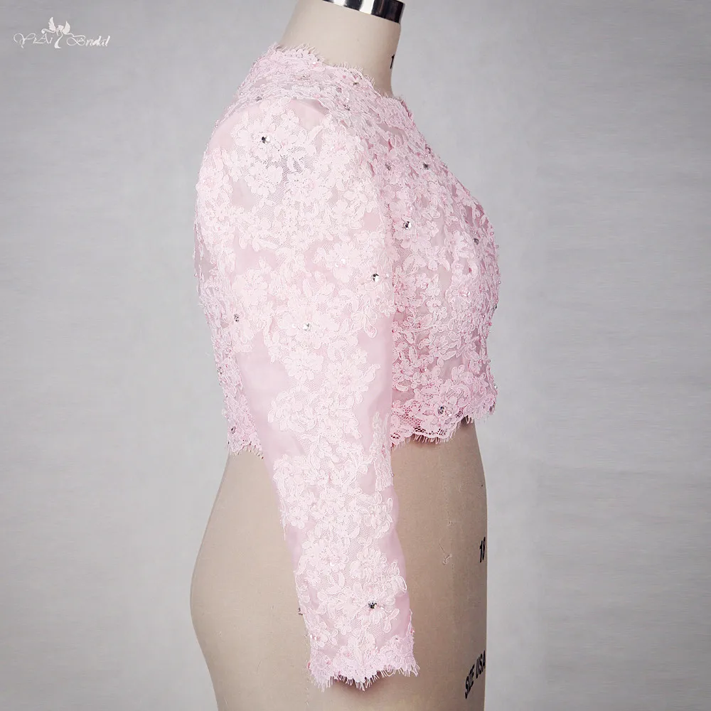RSJ114 Yiaibridal розовое мусульманское болеро с длинными рукавами De Renda|bolero de renda|sleeve