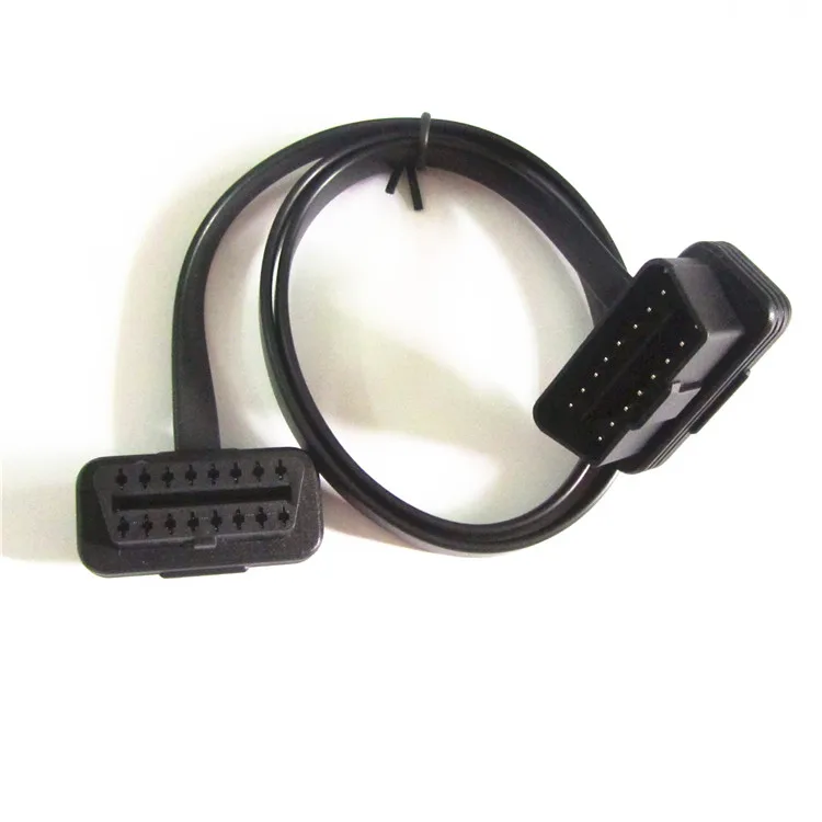 60 см плоский тонкий как лапша кабель OBD OBD2 OBDII 16Pin штекер-гнездо диагностический